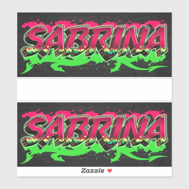 Sabrina First Name Graffiti Sticker (Sheet)