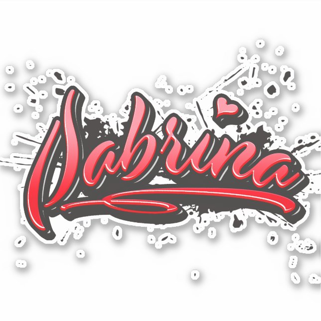 Sabrina red Heart Graffiti Autocollants (Devant)