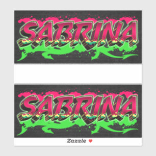 Sabrina Vorname Name Graffiti Aufkleber Sticker