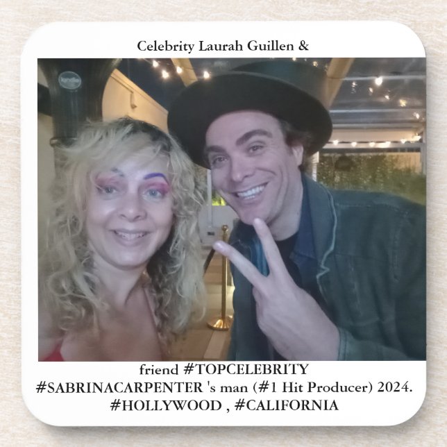 #SABRINACARPENTER 's #PRODUCER with #LAURAHGUILLEN Coaster (Front)