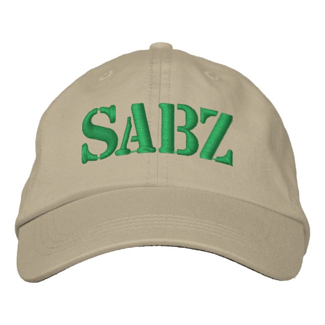 Sabz (Green) Embroidered Hat (Front)