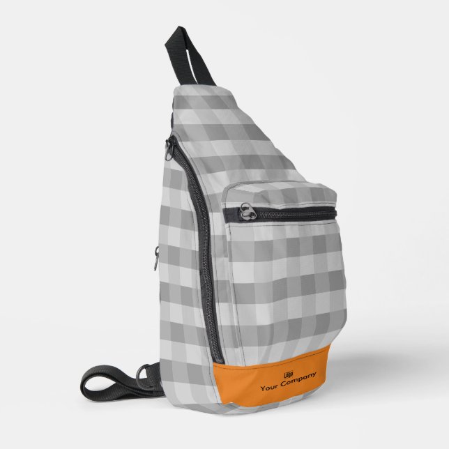 Sac À Bandoulière Accents d'orange gris Motif Pixel promotionnels (Coin gauche)