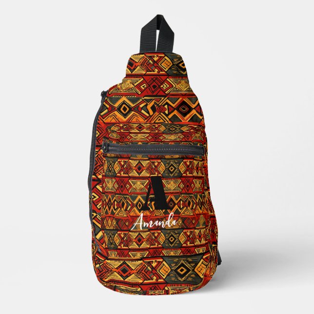 Sac À Bandoulière Afrique Amhara Éthiopie Motif ethnique géométrique (Recto)