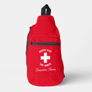 Sac À Bandoulière Alerte Médicale Personnalisée pour Diabétique de T