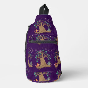 Sac À Bandoulière Animaux de la forêt jouant de la musique Art fol