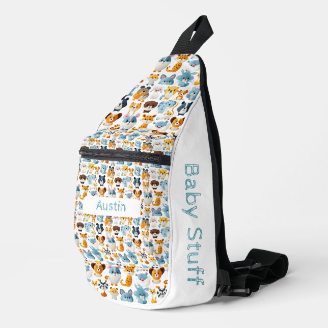 Sac À Bandoulière Animaux mignons I Nom personnalisé (Coin droit)