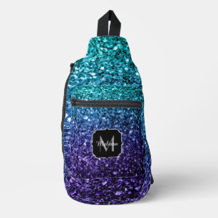 Sac À Bandoulière Aqua bleu ombre fausse parties scintillant scintil