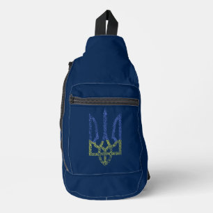 Sac À Bandoulière Armoiries de l'Ukraine trident motif de la spirale