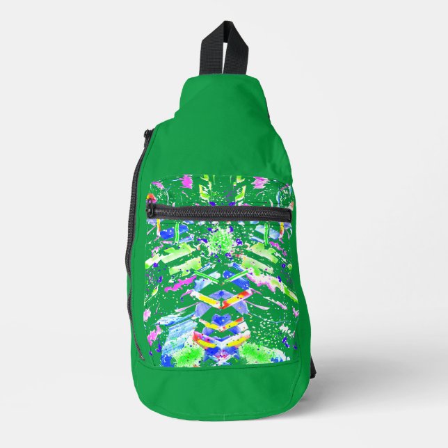 Sac À Bandoulière Art numérique fascinant dans des couleurs vives (Recto)