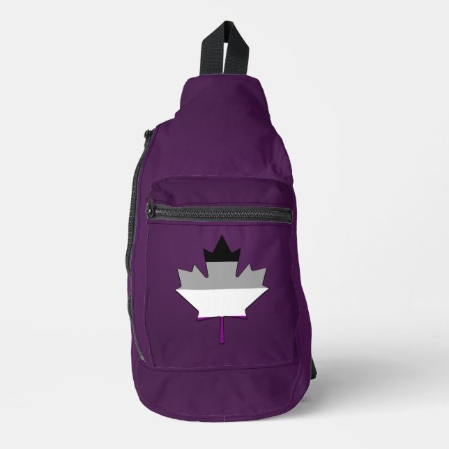 Sac À Bandoulière Asexuality pride maple leaf  (Recto)