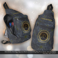 Astrologie Zodiaque foncée : Aquarius Black Gold N