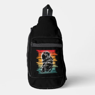 Sac À Bandoulière Astronaute Vintage Noir Et Blanc