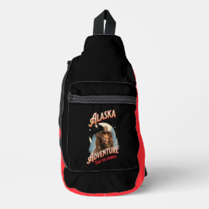 Sac À Bandoulière Aventure Bigfoot en Alaska Art Rétro de la Nature 