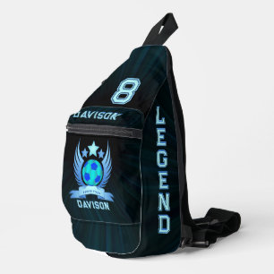 Sac À Bandoulière Balle de Football Bleu Néon   Cadeaux de Sport Coo