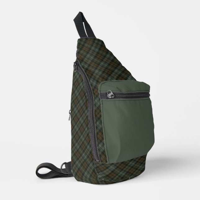 Sac À Bandoulière Black Watch Clan écossais Patiné Tartan (Coin gauche)