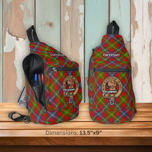 Sac À Bandoulière Blason de Clan Forrester sur tartan