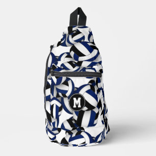 Sac À Bandoulière bleu noir couleur équipe volleyballs monogrammed