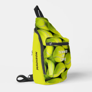Sac À Bandoulière Boules de tennis de nom personnalisé