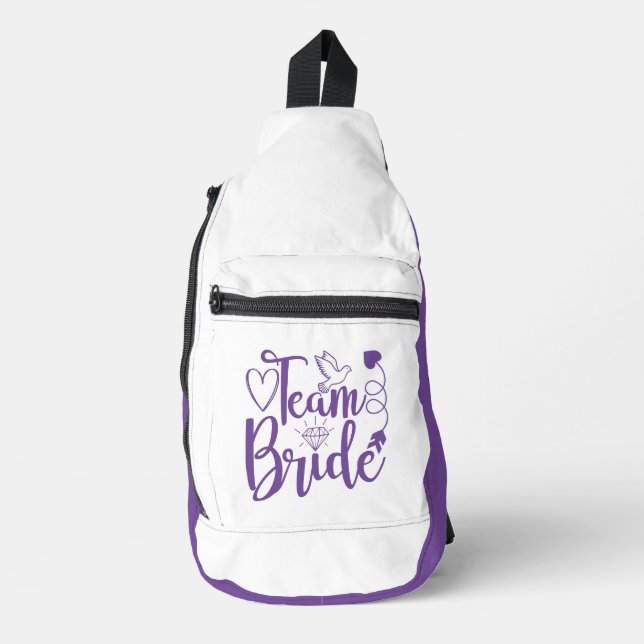 Sac À Bandoulière Bride de l'équipe violet blanc (Recto)