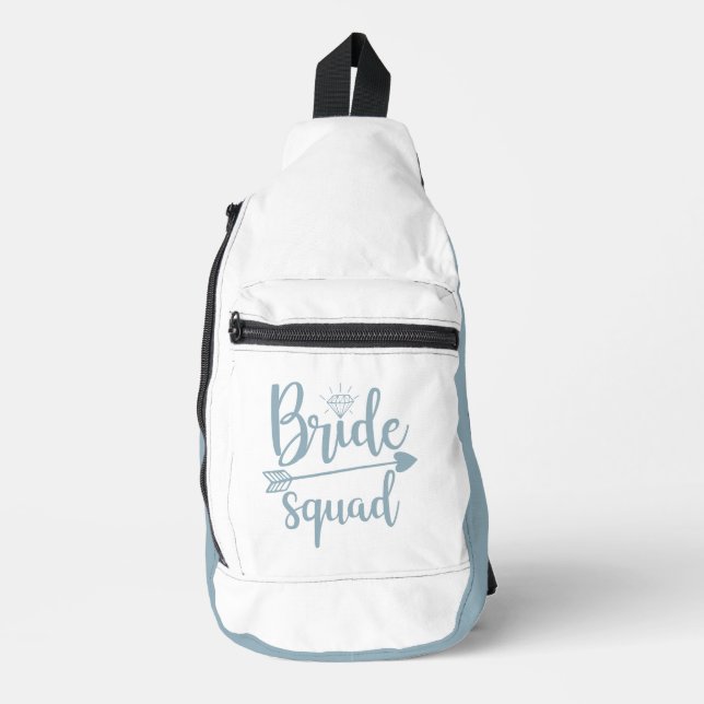 Sac À Bandoulière BRIDE SQUAD Dusty Blue Blanc (Recto)