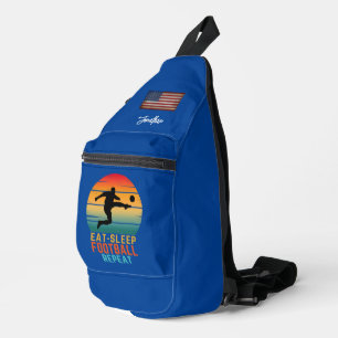 Sac À Bandoulière Cadeaux PERSONNALISÉS MANGER DORMIR FOOTBALL RÉPÉT