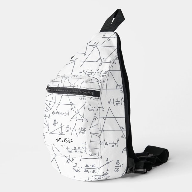 Sac À Bandoulière Calculs mathématiques et formes Nom personnalisé (Coin droit)