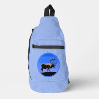 Caribou en hiver - Art original de la faune