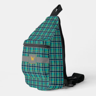 Sac À Bandoulière Carreaux Bleus et Orange