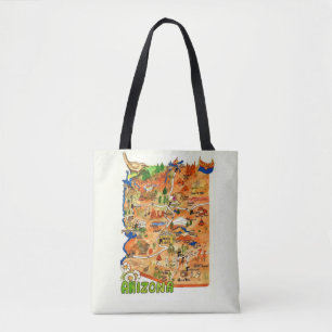 Sac à bandoulière carte de l'Arizona illustrée de