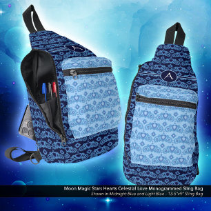 Sac À Bandoulière Celestial Love Stars Coeurs Motif Monogramme
