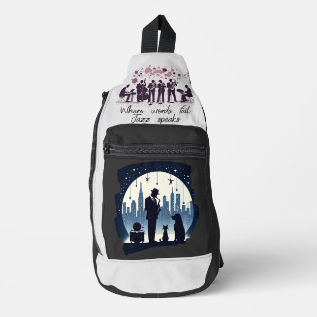 Sac À Bandoulière Chat, chien, Jazz (Recto)