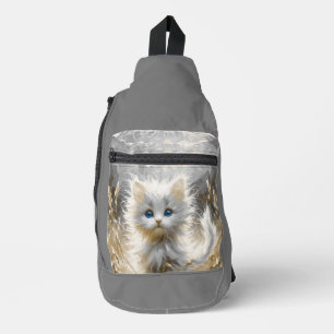 Sac À Bandoulière Chaton blanc précieux