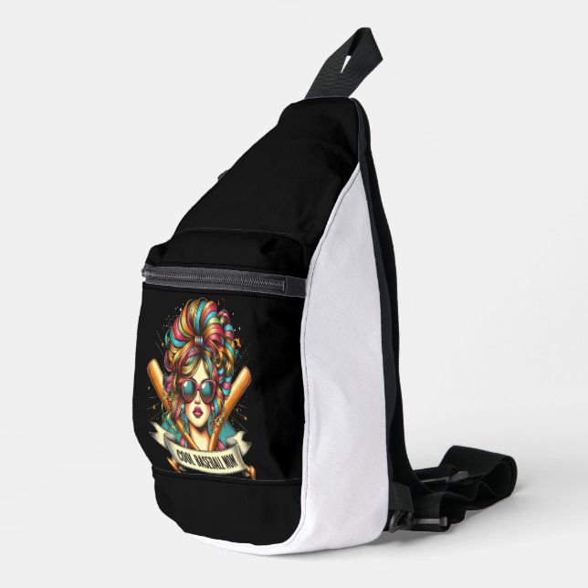 Sac À Bandoulière Cheveux vibrants, Stance de feu Cool de baseball M (Coin droit)
