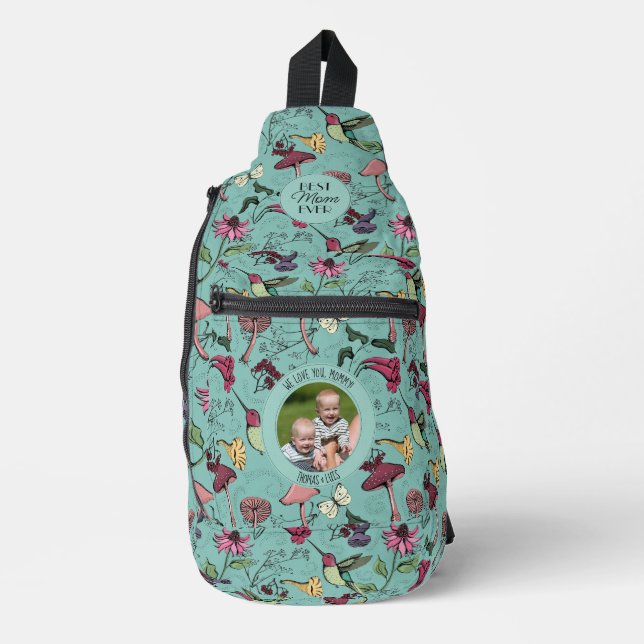 Sac À Bandoulière Chic Turquoise Meilleure Maman Jamais Photo Hummin (Recto)