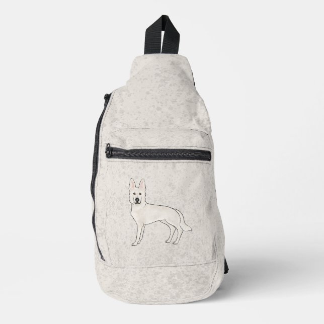 Sac À Bandoulière Chien blanc berger suisse blanc GSD mignon dessin (Recto)