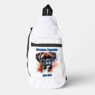 Sac À Bandoulière Chien de boxe majestueux Honneurs Jour du Purebred