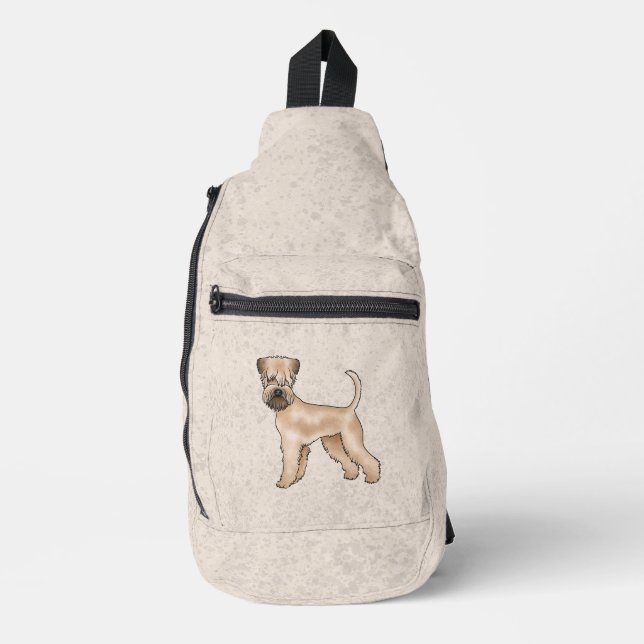 Sac À Bandoulière Chien mignon De Terrier Roue Sur Le Beige (Recto)