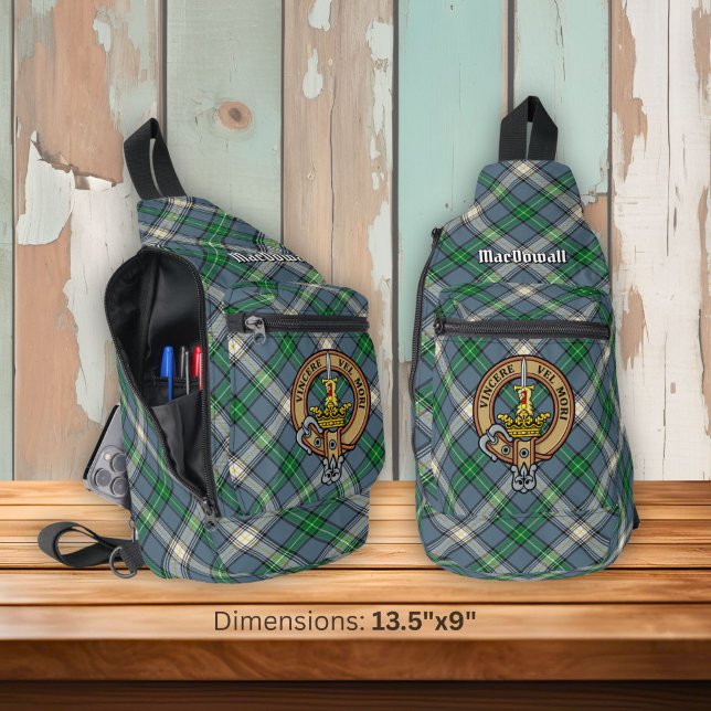 Sac À Bandoulière Cimier du clan MacDowall sur tartan (Créateur téléchargé)