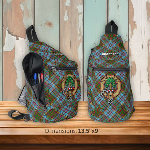 Sac À Bandoulière Clan Anderson Crest sur Tartan