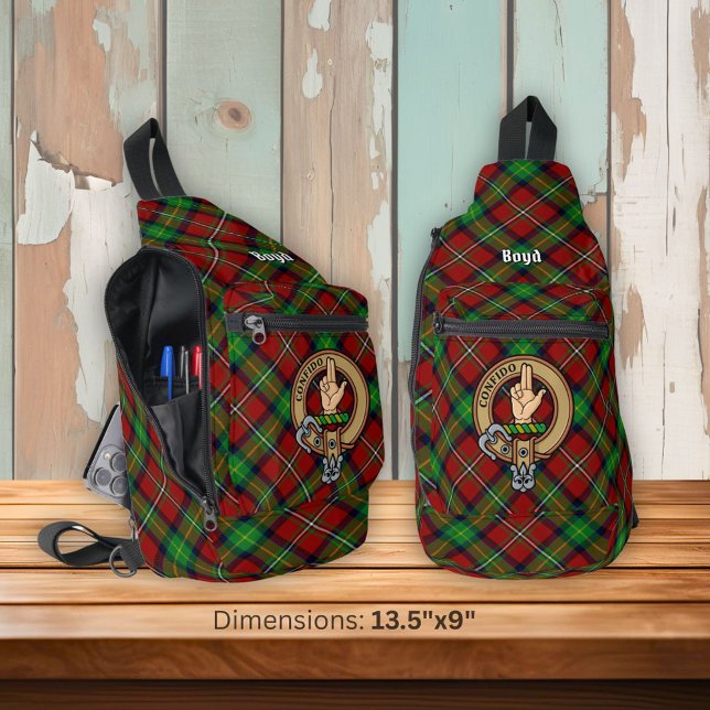 Sac À Bandoulière Clan Boyd Crest sur Tartan (Créateur téléchargé)