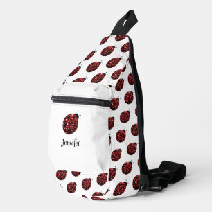 Sac À Bandoulière Coccinelle étincelles motif rouge personnalisable 