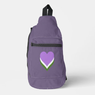 Sac À Bandoulière Cœurs de fierté genderqueer