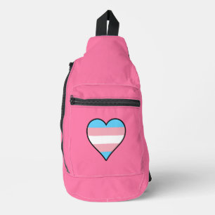 Sac À Bandoulière cœurs de fierté transgenre