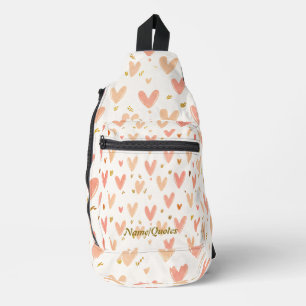 Sac À Bandoulière Cœurs roses doux motif sans couture