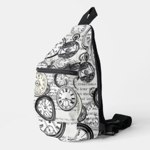 Sac À Bandoulière Collage Montre de Goût Victorien Alice au Pays des