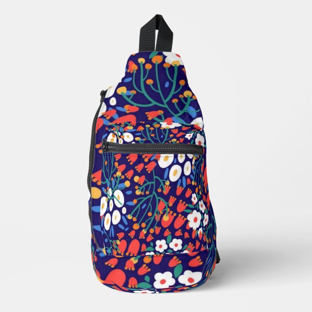 Sac À Bandoulière Colorful Spring Floral Pattern – Multicolored  (Recto)