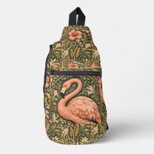 Sac À Bandoulière Conception art nouveau de flamant rose vintage