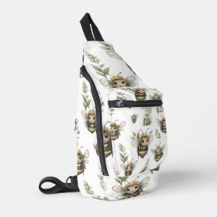 Sac À Bandoulière Conception d'abeille à l'aquarelle mignonne Abei