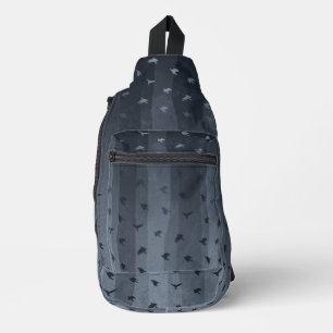 Sac À Bandoulière Corbeaux Volant Blues Grunge Rayure Moderne Gothiq