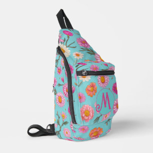 Sac À Bandoulière Cottage noyau floral blanc marguerites fleurs rose